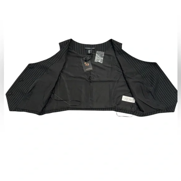 SINCERELY JULES Pinstripe Black & White Vest NWT XL - Picture 3 of 6